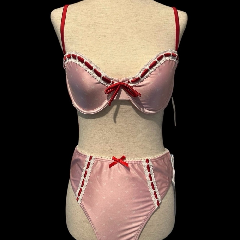 Forever 21 Pink and Red Bikini Set
